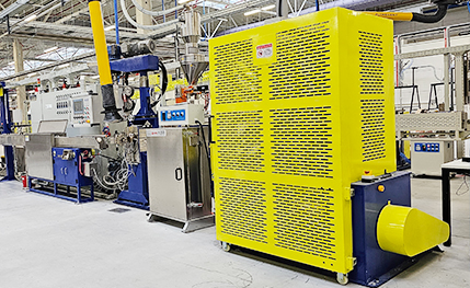 Extruderingsmaskin för trådisolering